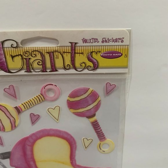 EKSuccess Sticko Tiny Giants Vellum Sticker Pink Baby Carriage Scrapbooking Stic - Picture 3 of 6